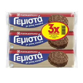 Παπαδοπούλου Μπισκότα Γεμιστά Κακάο 3x200γρ.