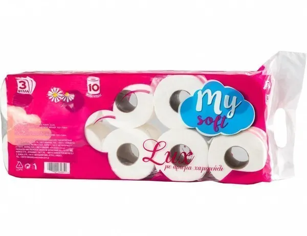 MY SOFT lux χαρτί υγείας 3 φύλλων 10άρι 1,200kg