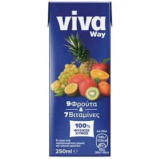 VIVA FRESH Natural Juice 9 Φρούτα 250ml