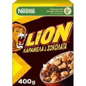 Nestle LION® Δημητριακά Πρωινού Ολικής Άλεσης με Σοκολάτα και Καραμέλα 400g