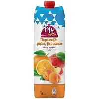 My Gusto Χυμός Νέκταρ Πορτοκάλι-Μήλο-Βερίκοκο 1lt