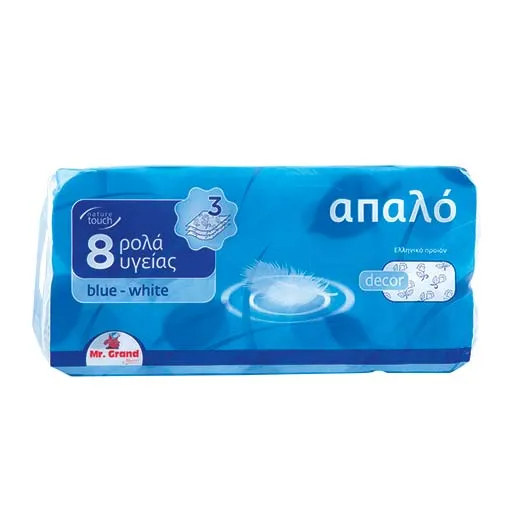 MrGrand Χαρτί Υγείας Blue White 3Φύλλων 1,104γρ. 8τεμ.