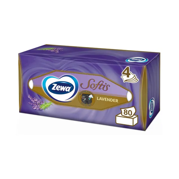 ZEWA Softis Χαρτομάντιλα Γραφείου Αρωματικά 4 Φύλλων 80τεμ 193g