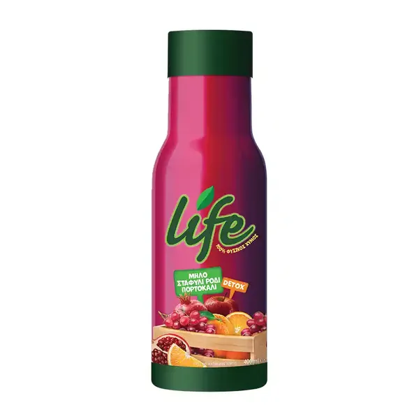 Δέλτα Life Detox Φυσικός Χυμός Σταφύλι Μήλο Πορτοκάλι Ρόδι 1lt.