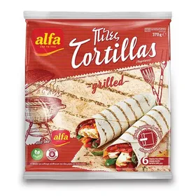 Tortillas σίτου grilled ALFA 370γρ. 6τεμ.