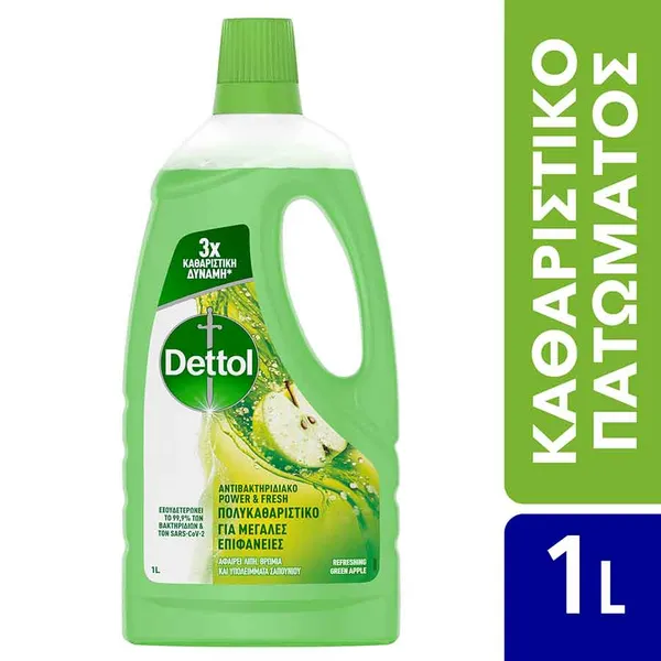 Dettol Complete Υγρό Πολυκαθαριστικό 3x Πράσινο Μήλο 1lt.