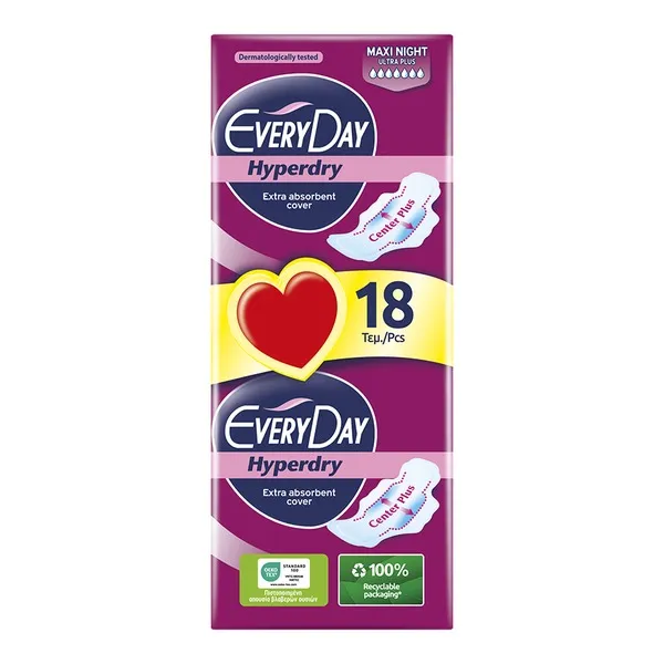 Σερβιέτες EveryDay Hyperdry Maxi Night 18τεμ.