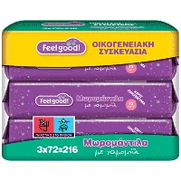 Feel Good Μωρομάντηλα Χαμομήλι Οικογενειακή Συσκευασία 3x72τέμ