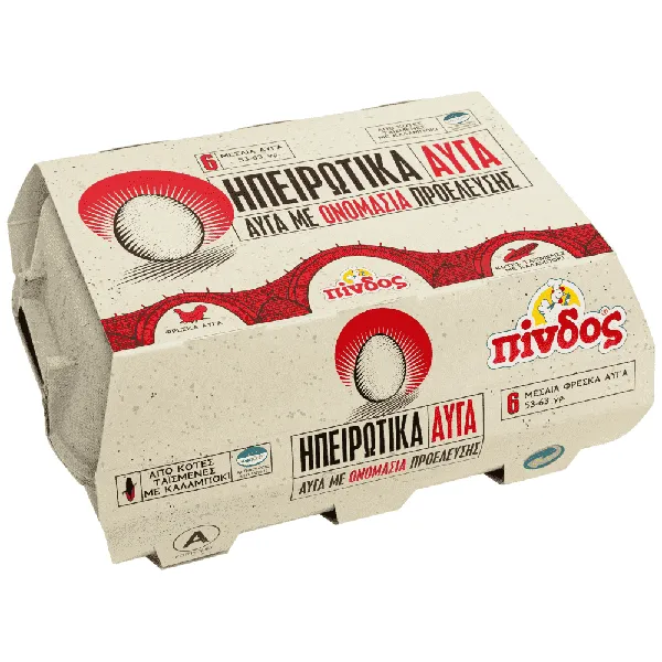 ΗΠΕΙΡΩΤΙΚΑ αυγά Πίνδος αχυρώνα 6άδα 53-63g (M)