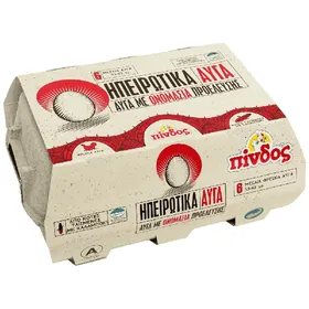 ΗΠΕΙΡΩΤΙΚΑ αυγά Πίνδος αχυρώνα 6άδα 53-63g (M)
