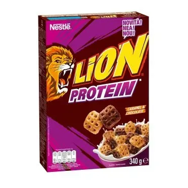 Nestle LION® Protein Δημητριακά Πρωινού Ολικής Άλεσης 340g με καραμέλα και σοκολάτα