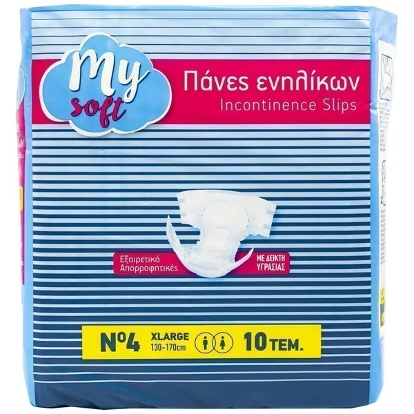 My Soft Ανοιχτές Πάνες Ακράτειας Νο4 Extra Large 10 τεμ