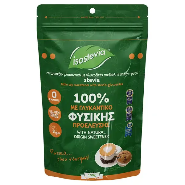 Isostevia Γλυκαντικό Με Στέβια Χωρίς Γλουτένη 150γρ.