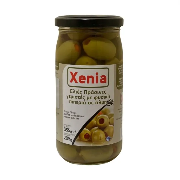 Ελιές Πράσινες ΧΕΝΙΑ γεμιστές με Πιπεριά σε Άλμη 205g