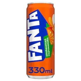 FANTA Πορτοκαλάδα Κόκκινη Λιγότερη Ζάχαρη Κουτί 330ml