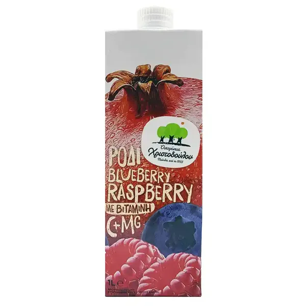 Οικογένεια Χριστοδούλου Χυμός Ρόδι Blueberry Raspberry Μακράς Διάρκειας 1lt.