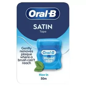 Oral-B Satin Tape Οδοντικό νήμα, Κηρωμένο, Γεύση μέντας 50m