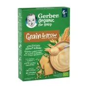 GERBER Grain & Grow Κρέμα με Σιτάρι & Βρώμη με γεύση Μπισκότο από 6+ μηνών Βιολογική Χωρίς προσθήκη ζάχαρης 200g