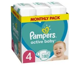 PAMPERS Πάνες Μωρού Active Baby No4 Αποκλειστικά Online 180 τεμ