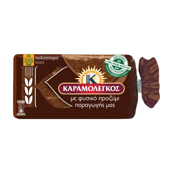 Ψωμί για Τοστ Πολύσπορο Ολικής Άλεσης με Προζύμι 340g