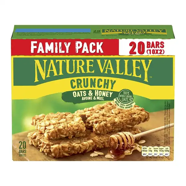 Nature Valley Crunchy Μπάρες Δημητριακών Μούσλι & Μέλι Οικογενειακή Συσκευασία 10τεμ. x 42γρ.