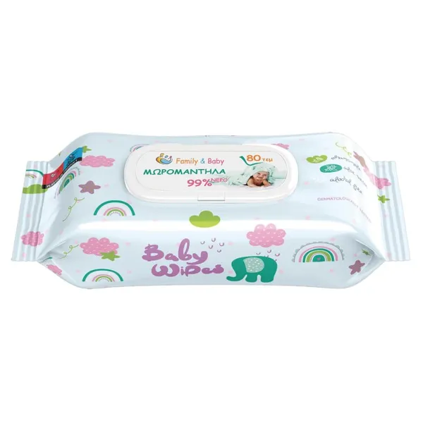 FAMILY & BABY BABY WIPES Μωρομάντηλα 80τμχ