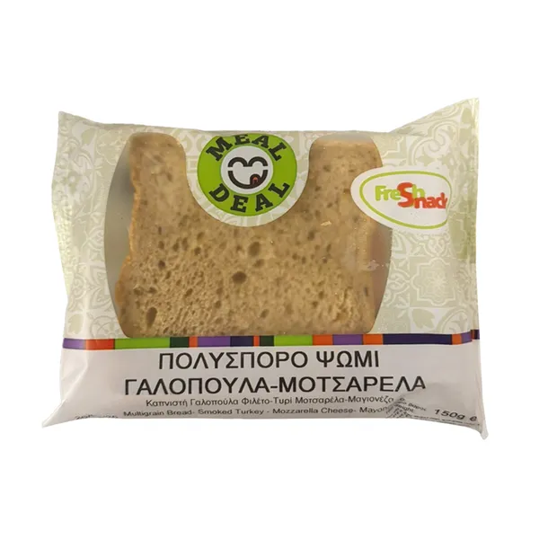 Ψωμί πολύσπορο με γαλοπούλα & μοτσαρέλα 150gr FRESH SNACK