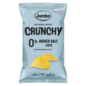 Jumbo Crunchy Chips Χωρίς Αλάτι & Χωρίς Γλουτένη 140gr