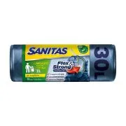 SANITAS Flex & Strong Σακούλες Απορριμμάτων Μεσαίες με Κορδόνι 50x55cm 30lt 10τεμ