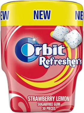 ORBIT Refreshers τσίχλες όλες οι γεύσεις σε μπουκαλάκι 30 τεμαχίων 67γρ.