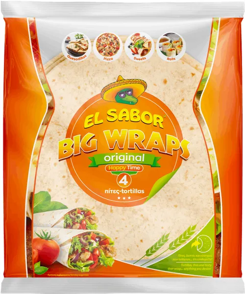 BIG WRAPS ORIGINAL TORTILLAS Happy Time 245g / WRAPS 240g