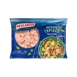 γαρίδες γίγας χωρίς κέλυφος με ουρά