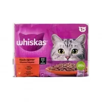 WHISKAS Φακελάκι κρεατικών σε σάλτσα 4Χ85gr
