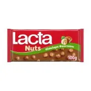 LACTA Nuts Σοκολάτα Γάλακτος με Ολόκληρο Φουντούκι 100g
