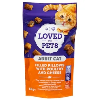 LOVED BY PETS Σνακ Γάτας Πουλερικά και Τυρί 50g