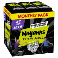 Πάνες-Βρακάκι για Αγόρι 4-7 ετών Ninjamas Pyjama Pants 60τεμ