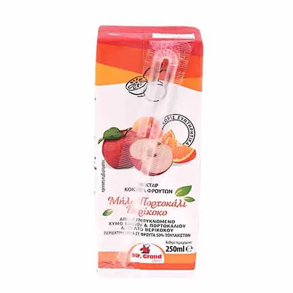 MrGrand Χυμός Νέκταρ Πορτοκάλι Μήλο Βερίκοκο 250ml.