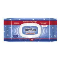 Wet Hankies Αντιβακτηριδιακά Μαντήλια Με Καπάκι 72τεμ