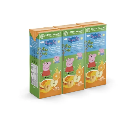 PEPPA PIG ΧΥΜΟΣ ΠΟΡΤΟΚΑΛΙ, ΜΗΛΟ, ΡΟΔΑΚΙΝΟ, ΒΕΡΙΚΟΚΟ