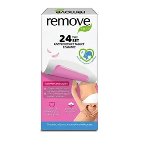 Remove Care Αποτριχωτικές Ταινίες Σώματος Για Ευαίσθητες Επιδερμίδες 24τεμ.