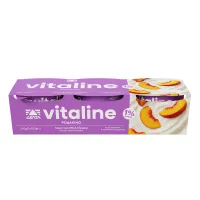 Επιδόρπιο Γιαουρτιού Vitaline Ροδάκινο 0% λιπαρά Δέλτα 3x180 g