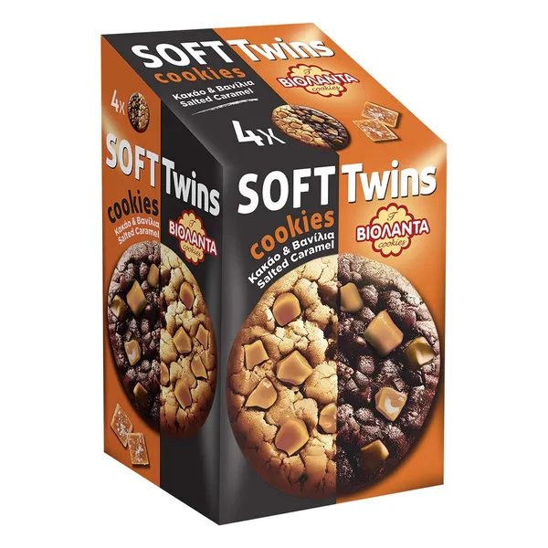 Soft cookies ΒΙΟΛΑΝΤΑ κακάο & βανίλια με καραμέλα 160gr
