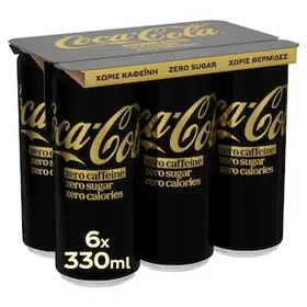 COCA COLA Αναψυκτικό Zero Χωρίς καφείνη 6x330ml