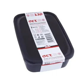 MrGrand Φαγητοδοχείο Ορθογώνιο Σετ 3τεμ. 0,38lt./1,2lt./2lt.