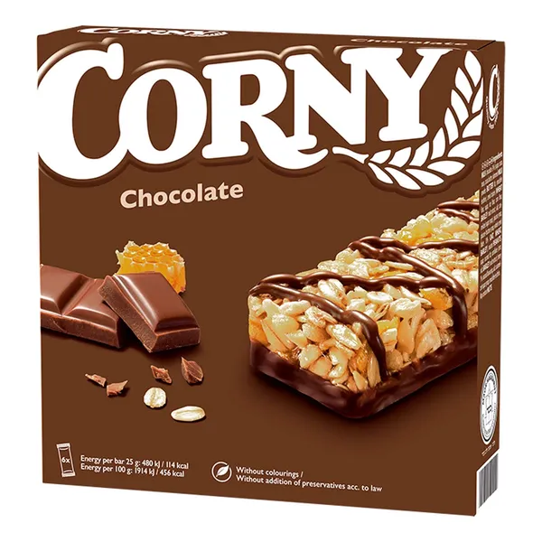 Μπάρες δημητριακών CORNY με σοκολάτα 6x25gr