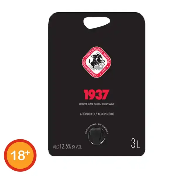 Νεμέας Κρασί Ερυθρό 1937 Αγιωργίτικο ΠΓΕ 3lt.