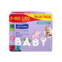 Septona Μωρομάντηλα Calm N' Care Αλόη Multi Pack 3x60τεμ