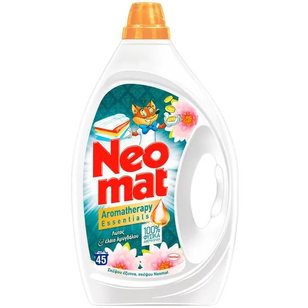 ΝΕΟΜΑΤ Υγρό Απορρυπαντικό Ρούχων Λωτός & Έλαιο Αμυγδάλου 45μεζ.