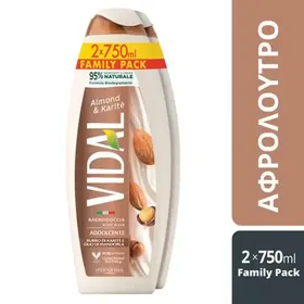 Vidal Αφρόλουτρο Almond & Karite 2x750ml.
