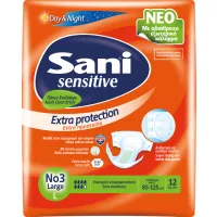 SANI Sensitive Πάνες Ακράτειας Day & Night Νο3 Large 12τεμ
